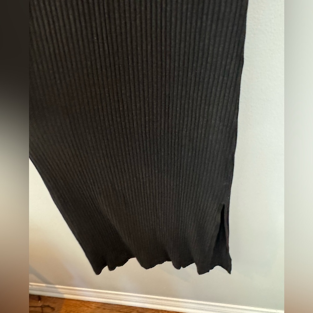 David Lerner Turtleneck Black Ribbed Sleeveless Dress Women's Large - Picture 6 of 11